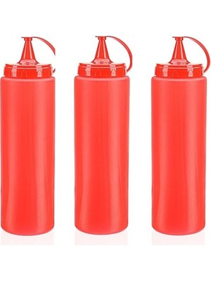 Karahanbey Ketçap Şişesi - 1000ML Dev Boy Kırmızı 3 Adet - Lisinya