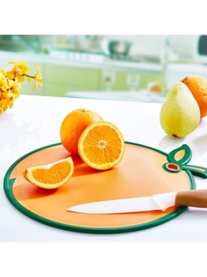 Karahanbey Portakal Figürlü Kaydırmaz Kesme Tahtası Doğrama Panosu - Lisinya