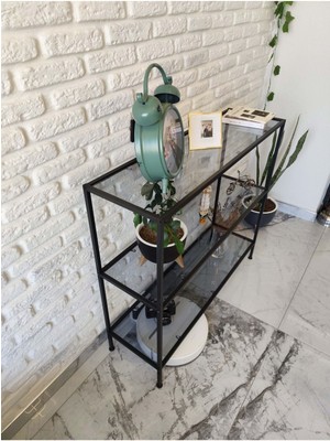 Normadia Celestia 80 cm Kahverengi Köşe Konsol, Dekoratif Raflı ve Şık Tasarım