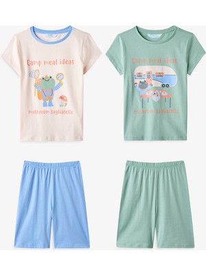 Penti Renkli Erkek Çocuk Frog Camper Pamuklu 2'li Pijama Takımı
