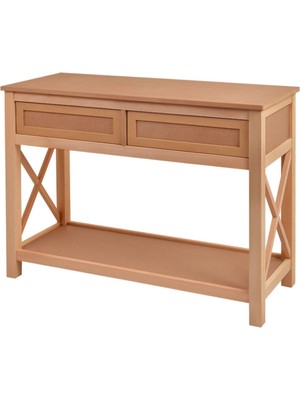 Normadia Çapraz Dresuar 110 Cm, Ham, Cilasız, Tamamen Ahşap, Şık ve Fonksiyonel