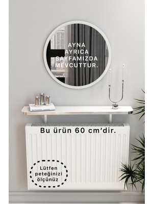 Normadia Beyaz Gümüş Petek Üstü Tak Çıkar Uçan Raf ve Dresuar Oval 60CM