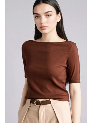 DeFacto Slim Fit Kayık Yaka Ribana Tişört G9547AX26SP