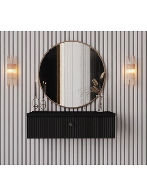 Normadia Siyah Mdf Duvara Monte Kapaklı 69 cm Dresuar, Şık ve Fonksiyonel Tasarım