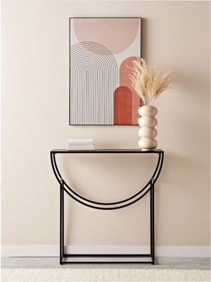 Normadia Şık Siyah Metal Modern Dresuar Konsol, Ev ve Ofis Dekorasyonu Için