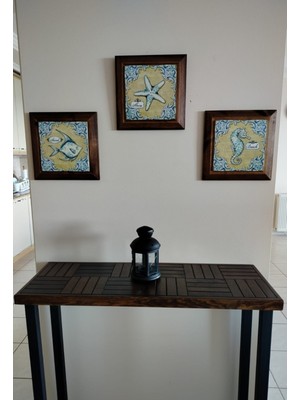 Normadia Modern Ahşap Dekoratif Dresuar, Metal Ayak, 90X33X85 cm