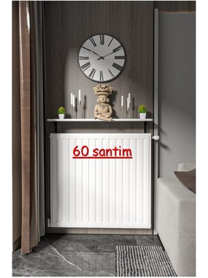 Normadia Beyaz Metal Raf, Petek Üstü, Kalorifer Uçan Raf, 60 Cm, Şık ve Pratik Tasarım