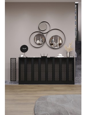 Normadia Şık Siyah Bodrum Model Dresuar, Petek Kaplama, 156 cm Iç Ölçü, 160 cm Dış Ölçü