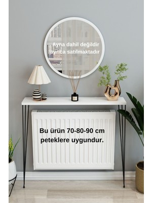 Normadia Şık Beyaz Petek Üstü Raf, 100CM Dresuar, Modern Dekoratif Tasarım