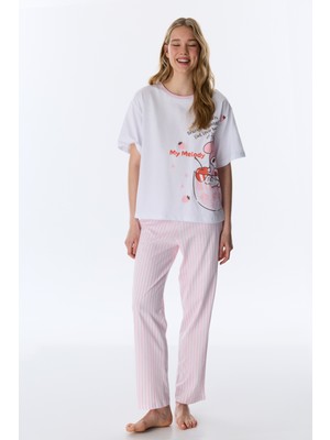 Penti Optik Beyaz Lic My Melody Pamuklu Pantolon Pijama Takımı