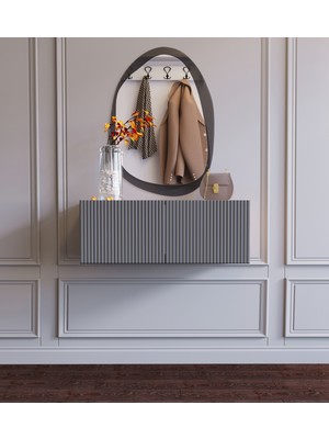 Normadia Şık ve Fonksiyonel Duvara Monte Makyaj ve Şifonyer Seti, 80 cm