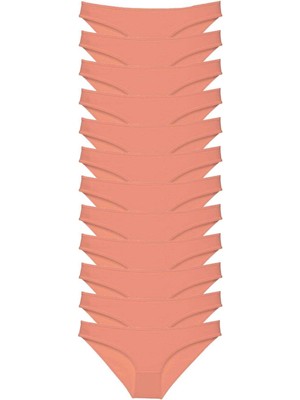 Giyim 12 Adet Süper Eko Set Likralı Kadın Slip Külot Pudra