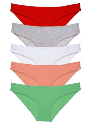 Giyim 5 Adet Süper Eko Set Likralı Kadın Slip Külot 518