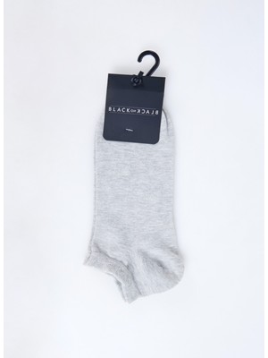 Black On Black Gri Melanj Erkek Patik Çorap ULR004