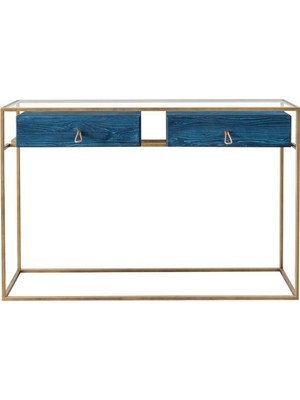 Normadia Şık Çekmeceli Pirinç Mavi Kapanlı Giyim Dolabı