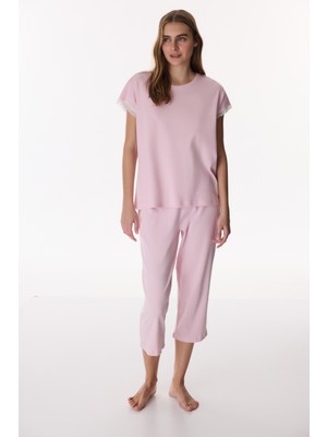Penti Pembe Chloe Pink Pamuklu Kapri Pijama Takımı