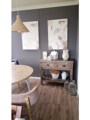 Normadia Şık Masif Ahşap Eskitme Dresuar ve Konsol Takımı