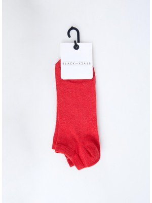 Black On Black Kırmızı Kadın Patik Çorap YMR005