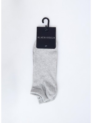 Black On Black Gri Melanj Erkek Patik Çorap MHL004