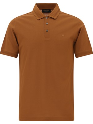 Abdullah Kiğılı Slim Fit Dar Kesim Nakışlı Merserize Pamuk Polo Yaka T-shirt
