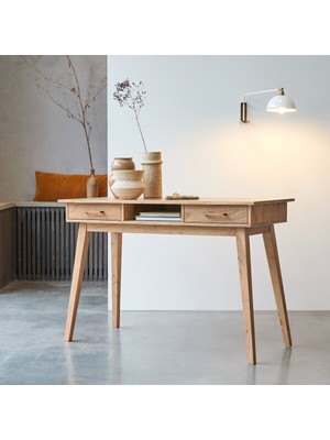 Normadia Ahşap Çift Çekmeceli Basic Dresuar ve Çalışma Masası Seti
