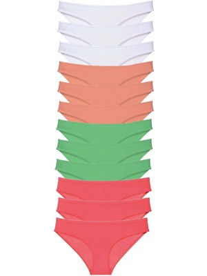 Giyim 12 Adet Süper Eko Set Likralı Kadın Slip Külot 511