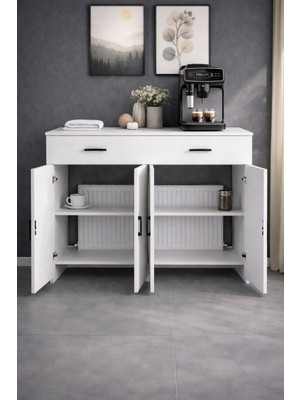 Normadia Şık Kapaklı Petek Üstü Kahve Köşesi Dolabı ve Çok Amaçlı Dresuar 160 cm