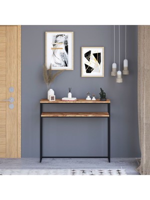 Normadia Şık Atlantik Çam Dekoratif Giriş ve Salon Mobilyası Seti