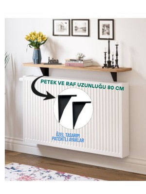 Normadia Roma Oval Petek Üstü Uçan Raf, Montajsız, 80X18 Cm, Şık Tasarım