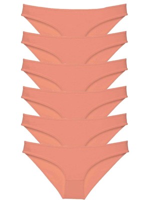 Giyim 6 Adet Süper Eko Set Likralı Kadın Slip Külot Pudra