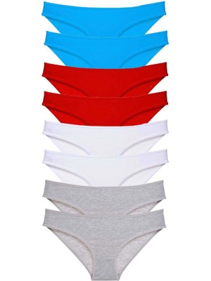 Giyim 8 Adet Süper Eko Set Likralı Kadın Slip Külot 530