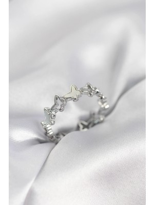 SHC4200 Mey Ithalat® Gümüş Renk Model Pirinç Kadın Yüzük