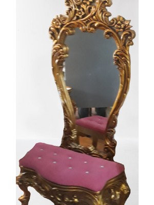 Normadia Şık Gold Aslan Ayaklı Kapitone Polyester Dresuar Puf, El Yapımı, Modern Tasarım