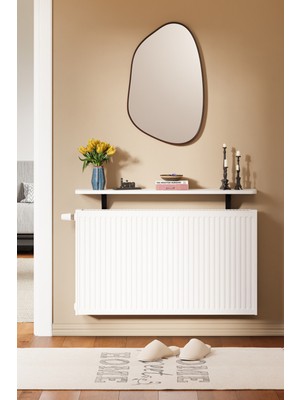 Normadia Beyaz Oval 120X18 cm Petek Rafı, Şık ve Kullanışlı Isıtıcı Aksesuarı
