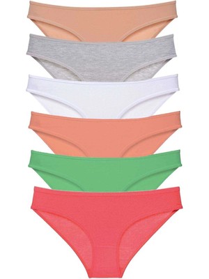 Giyim 6 Adet Süper Eko Set Likralı Kadın Slip Külot Renk 6