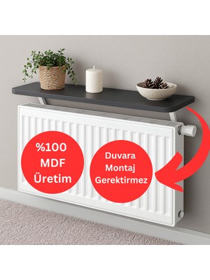 Normadia 90X15 cm Mdf Dekoratif Raf, Kalorifer Üstü Şık Tasarım