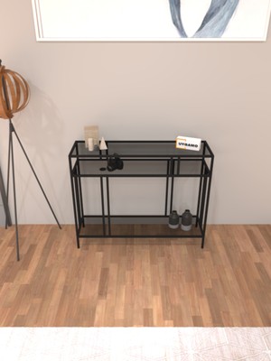 Normadia Şık Kahve Köşesi Dresuar, Çok Raflı Konsol, Füme Cam, Modern Tasarım