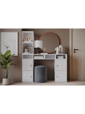 Normadia Şık Çok Fonksiyonlu Çok Bölmeli Dresuar, Konsol ve Makyaj Masası