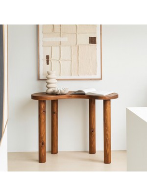 Normadia Modern Minimal Masif Ahşap Oval Dresuar, Şık ve Zarif Tasarım