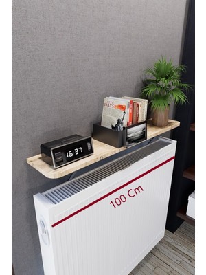 Normadia Şık Metal Raf, 100X18 Cm, Çam Desenli, Modern Tasarım