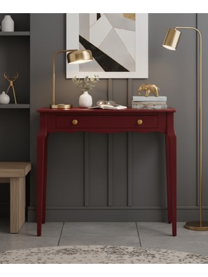 Normadia 100 cm Masif Konik Bordo Dresuar, Şık ve Zarif Ev Dekorasyonu