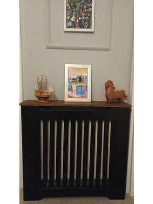 Normadia Çam Ağacından Ahşap Petek Önü Kapama Dresuar 96CM Siyah Koyu Ceviz