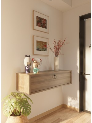 Normadia Modern Ceviz Dresuar, Duvara Monte Antre Mobilyası, Şık ve Kullanışlı Tasarım