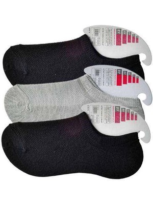 Giyim Siyah ve Gri Kadın Görünmez Çorap 3 Çift