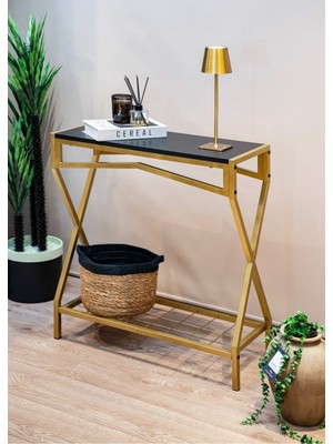 Normadia Gold Dresuar Ahşap ve Metal Çok Amaçlı Dekoratif Stand