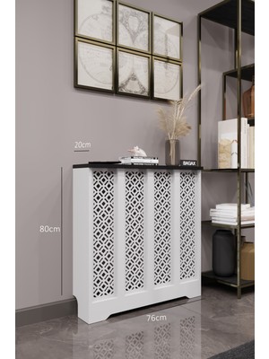 Normadia Beyaz ve Siyah Renkli Pera Model Dresuar, 76-80 cm Ölçü, Petek Kaplama