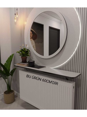 Normadia Şık Beyaz ve Siyah Pvc Petek Üstü Tak Çıkar Oval Duvar Rafı 60CM