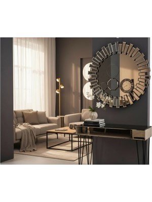 Normadia Modern Metal Ayaklı Aynalı Dresuar Takımı, Bronz Ayna 90 Cm, Şık Tasarım