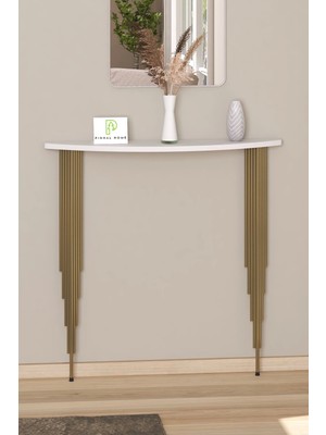 Normadia Beyaz Gold Renkli Yarım Ay Dresuar Petek Üstü Raf 80X18CM