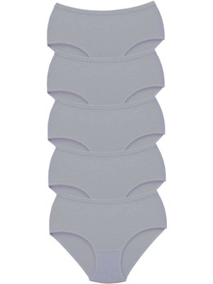 Giyim 5 Adet Tutku Kadın Yüksek Bel Bato Kalın Lastik Külot Gri